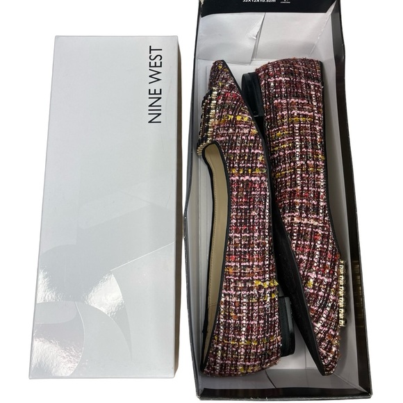 NWT Nine West Tweed & Rhinestone Buckle Flats - Plaid, Preppy - SIZE 9 - Picture 15 of 15